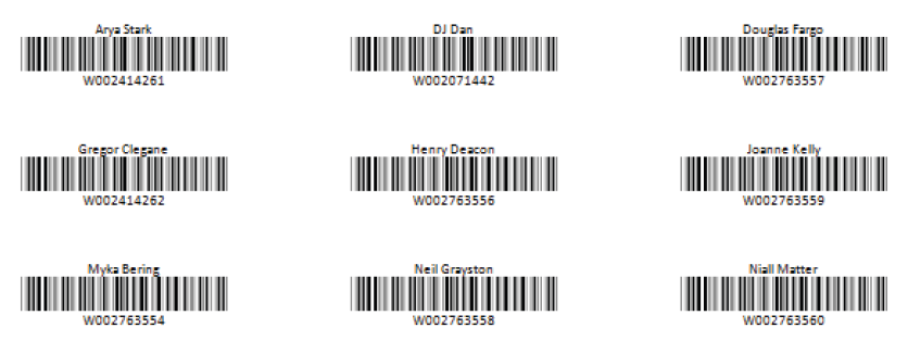 Printing Barcodes 012