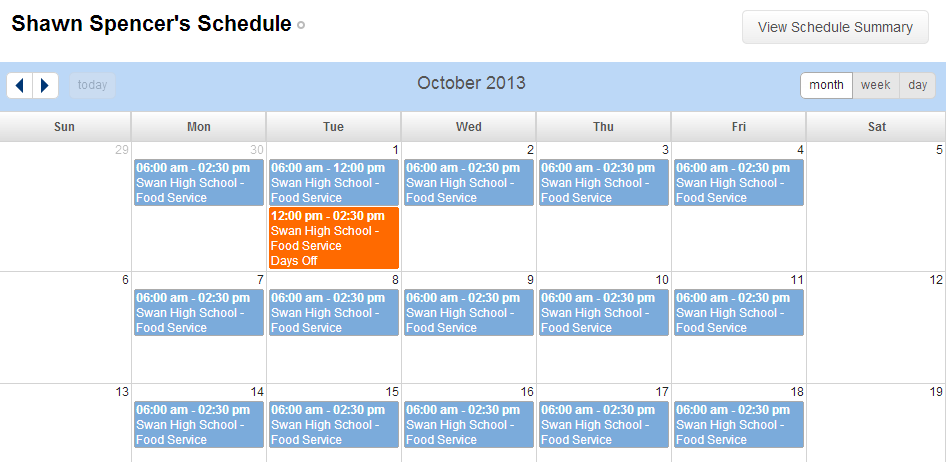 schedule, calendar view