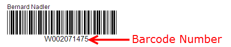 barcode number